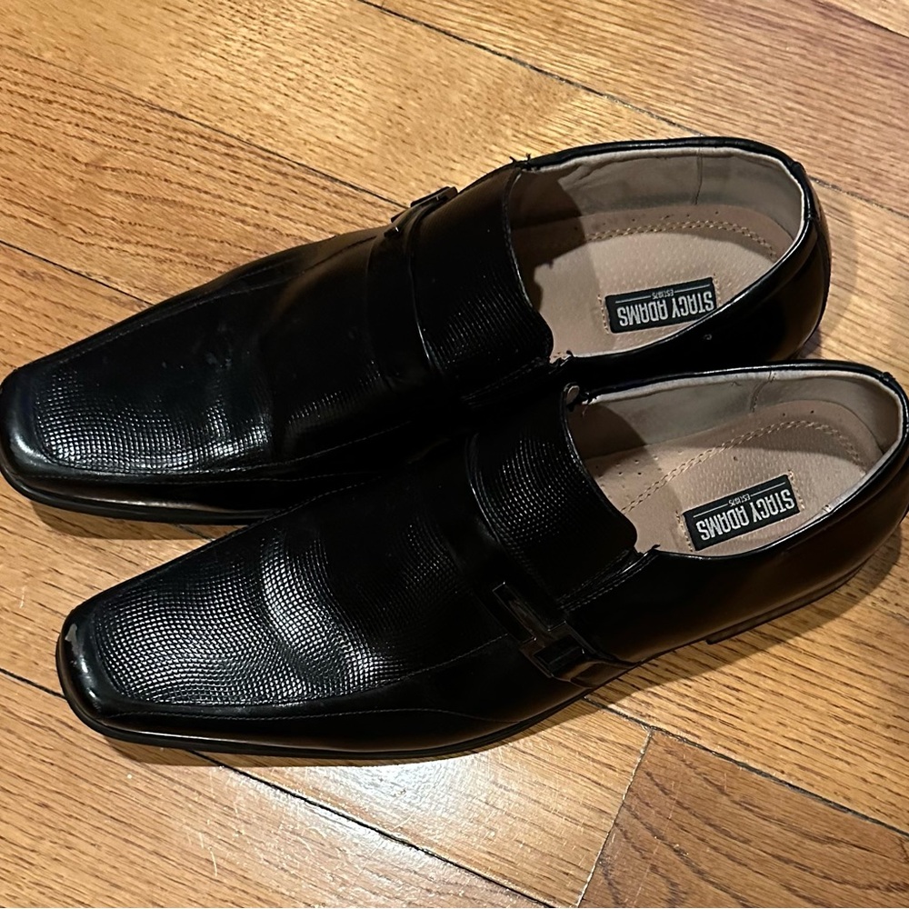 Stacy Adams Black Leather Slip-On Loafers